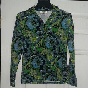 Talbots Men's Vibrant Green and Blue Shirt Jacket